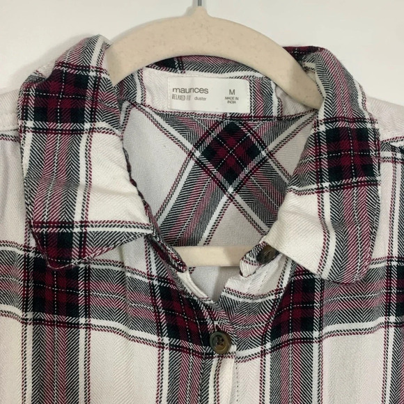 Maurices Duster Relaxed Fit button  front Academia Plaid Women’s Medium fall - Picture 3 of 13